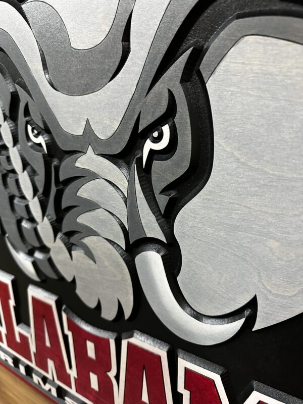 Alabama Crimson Tide Elephant Head Logo Sign 24" - Image 2