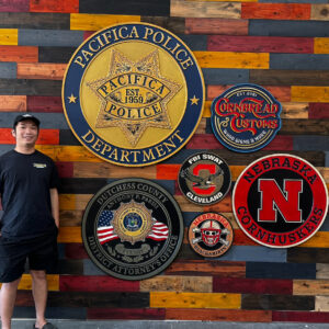 Various sign sizes displayed by Cornbread Custom Signs, ranging from 15” to 48”